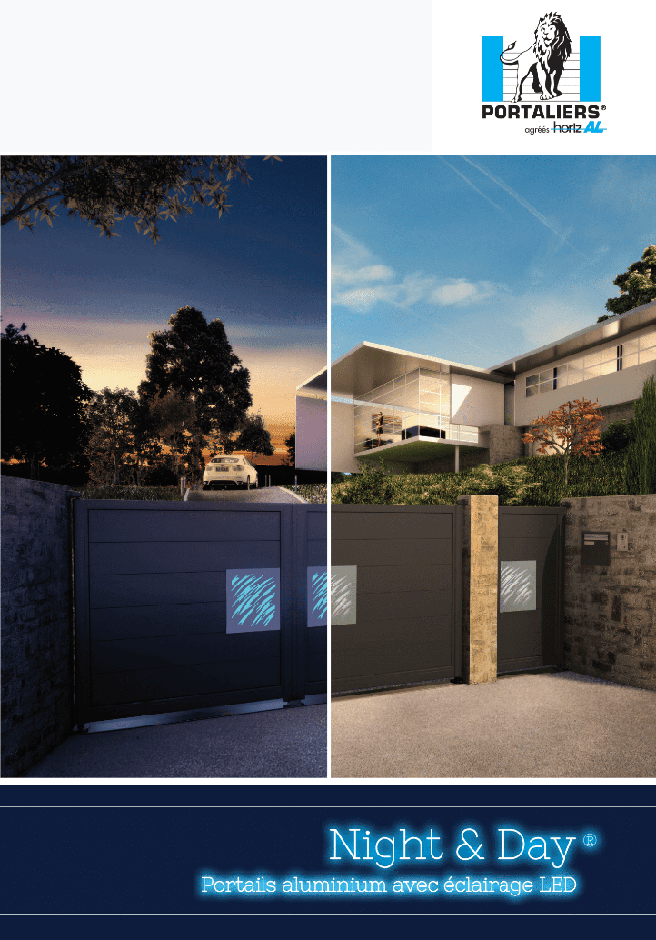 Portails avec éclairage led intégré, pilotable par smartphone et tablette. Exclusivité Réseau Portaliers